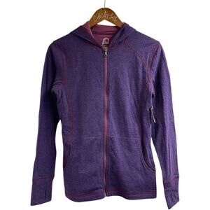 Overland Full Zip Hoodie Sweatshirt Peru Cotton Blend XS Purple NWT